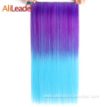 Synthetic 5 Clips In Extensions Silky Straight Hairpieces